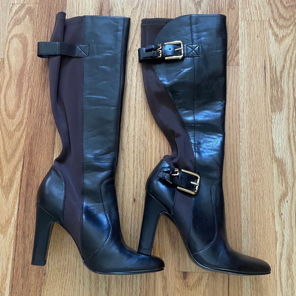 Jessica Simpson Brown Heeled Knee High Leather Boots - Size 6.5